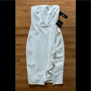 White strapless dress